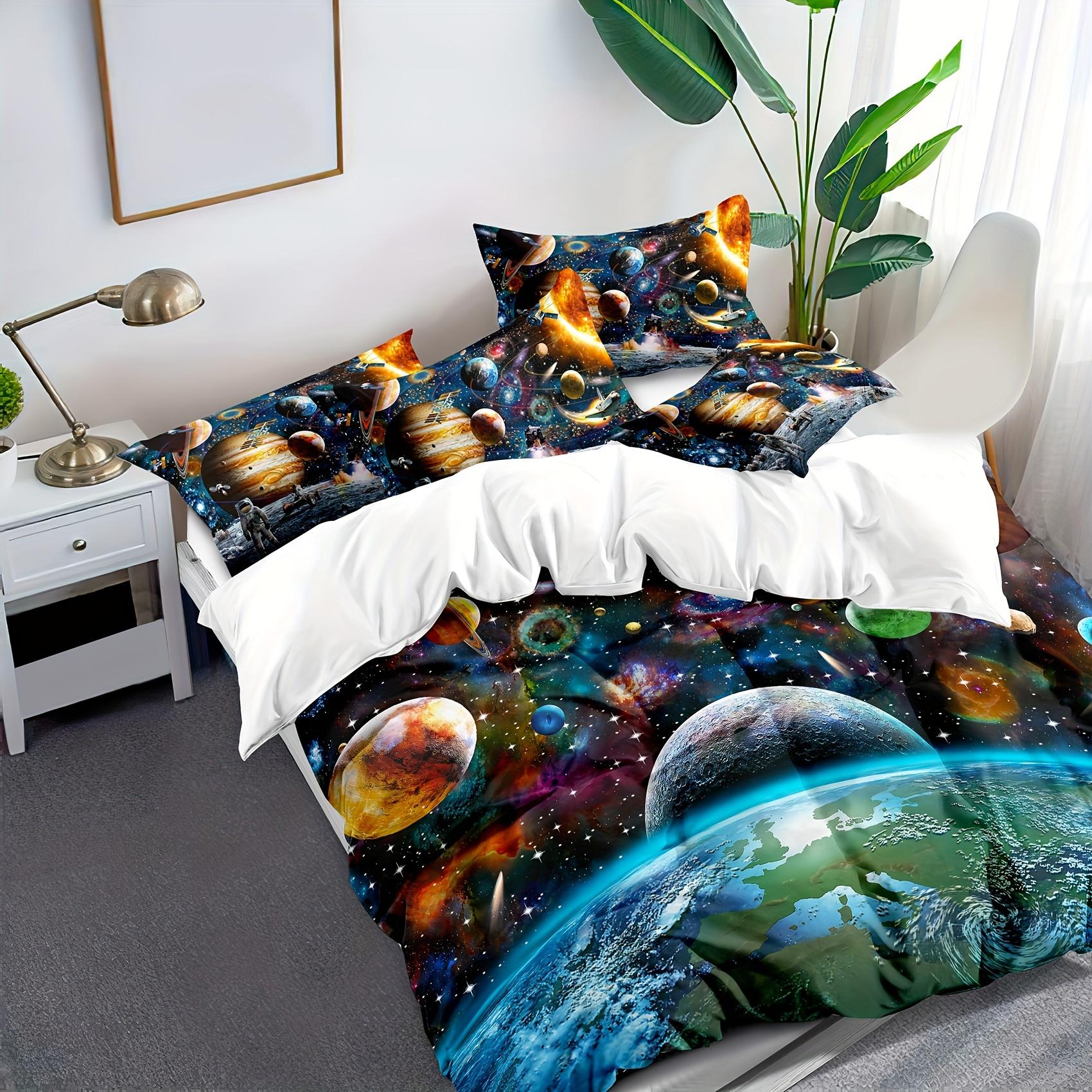 

Современный минималистский Звездное небо Галактика Космическое постельное белье, моющийся чехол из полиэстера, мягкий удобный пододеяльник 135X200cm