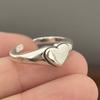 925 Silver Rings for Women Couple Minimalist Handmade Simple Retro Heart Ring Party Jewelry Gift Prevent Allergy