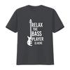Relax The Bass Player Is Here T Shirt Funny Guitar Music Vintage Washed Stylish Slightly Streetwear Homme Fashion Versatile