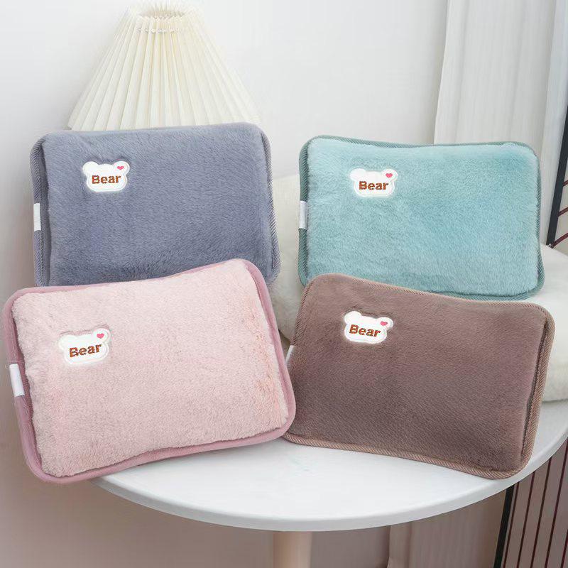 Electric Hot Water Bottle: Safe, Explosion-Proof, Auto Power-Off, Double Hand Inserts, Washable, Baby-Friendly