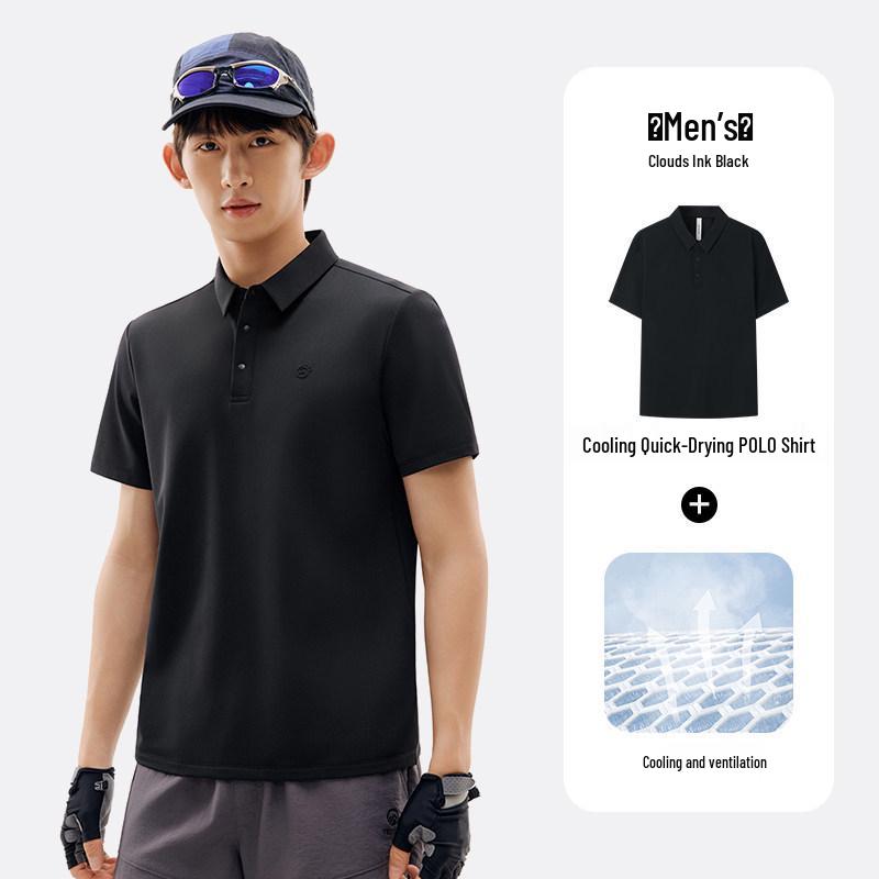 Tantuo Men s Quick-Dry Polo: Breathable, Cooling, Antibacterial Short Sleeve Shirt for Outdoor and Summer Sports. Small