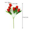 Artificial Flower Bouquet with Stem Vivid 6 Heads Fake Silk Flowers Arrangement for Wedding Home Kitchen Decor Dark Red