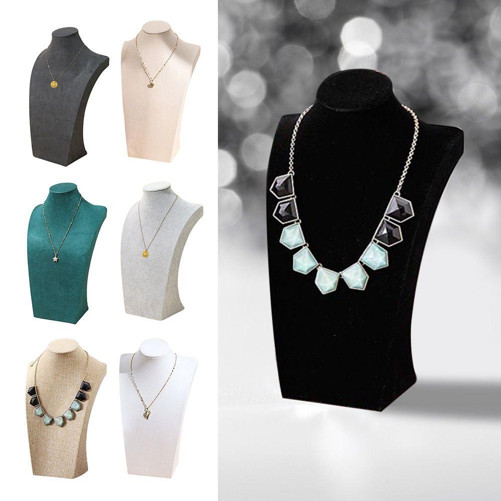 Velvet Jewelry Collection Rack Mannequin Bust Jewelry Display Necklace Earrings Rings Pendant