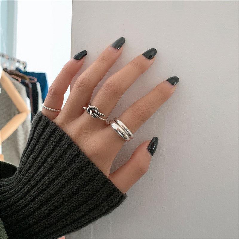 Minimalist Open Ring with Misaligned Lines - Women's Index Finger Jewelry In Japanese and Korean Style