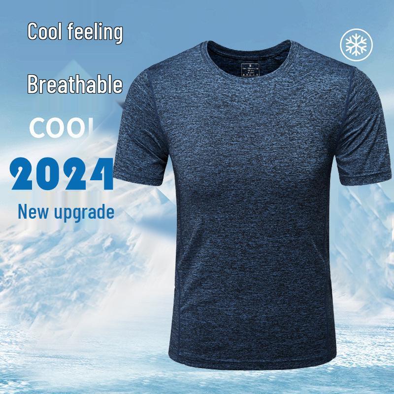 Męska Koszulka Sportowa z Krótkim Rękawem Plus Size Szybkoschnąca Jedwab Lodowy