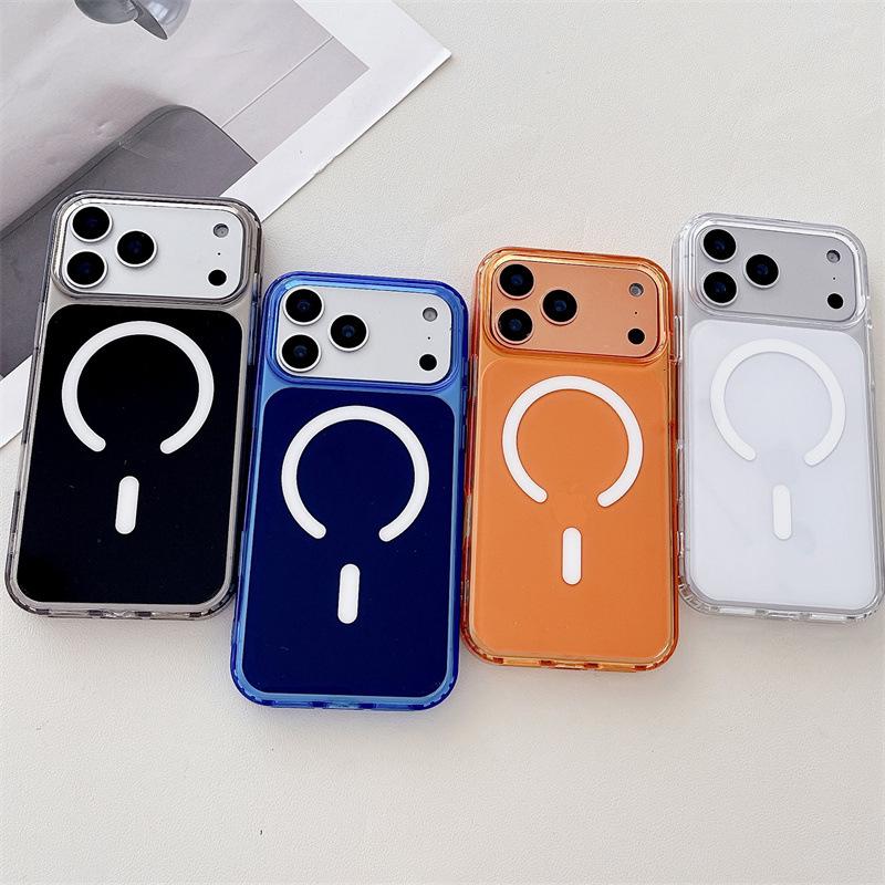 Custodia Colorata Magnetica per iPhone 17: Compatibile con iPhone 12 fino a 16, Design Trasparente per Uso Transfrontaliero e Internazionale