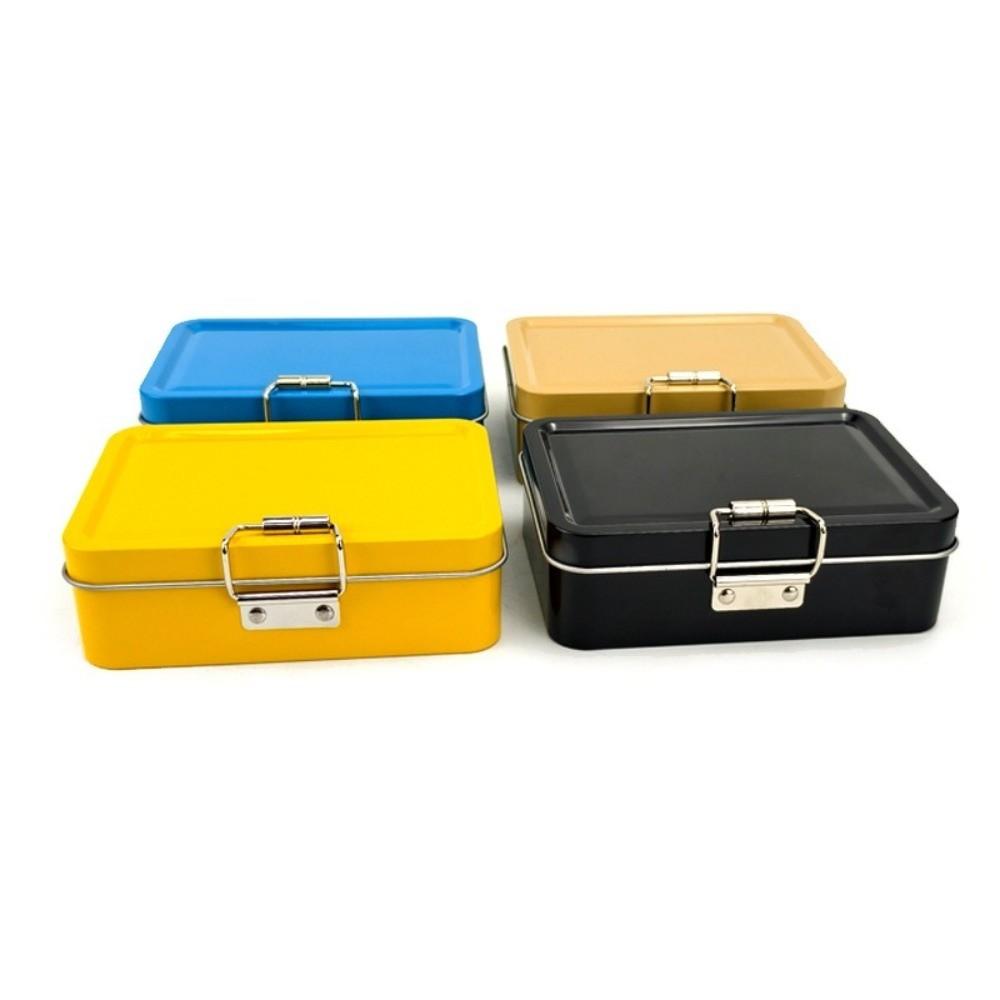 Flip Cover Buckle Iron Box Metal with Lid Fishing Craft Storage Tin Solid Color Durable Fishhook Organizer Case
