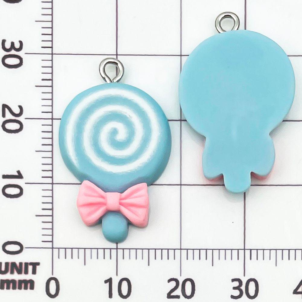 10 Multicolor Resin Bow Lollipop Charms for DIY Jewelry
