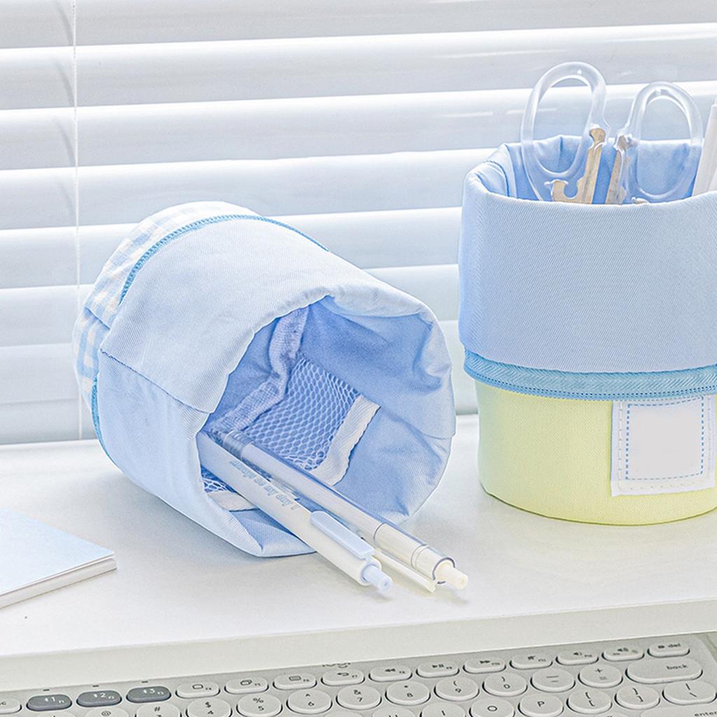 Foldable Standing Pencil Pouch Gorgeous High Capacity  Stationery Case for Office School Home