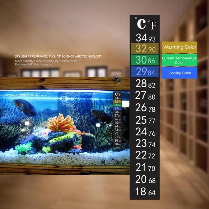 5/10 Piezas/Lote Termómetro para Acuario de Doble Escala Pegatina Adhesiva Medidor de Temperatura para Pecera