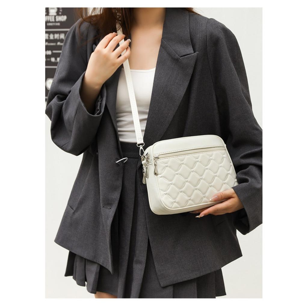 Ladies, Crossbody Bag, Multi-layer Bag, Embroidered Bag, Diamond Patterned Bag, Shoulder Bag, Women's Bag