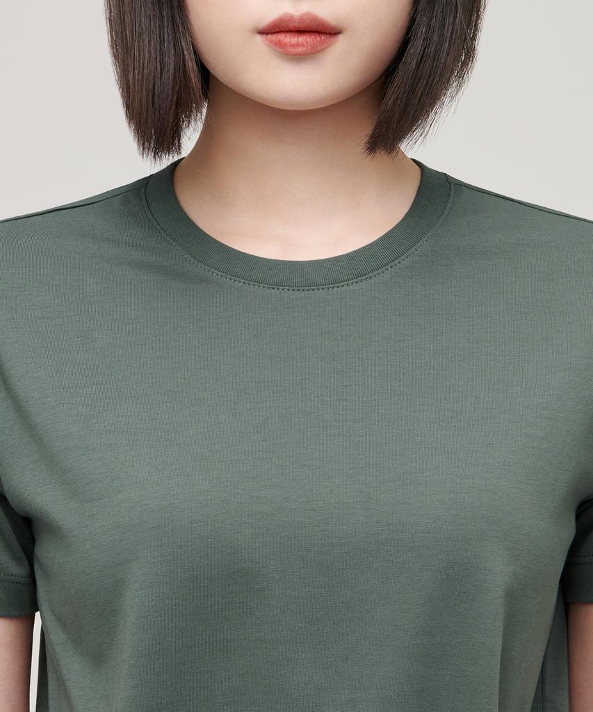 MUSINSA STANDARD WOMAN [Cooltandard] Women'S Basic Crew Neck T-Shirt [Dusty Green]