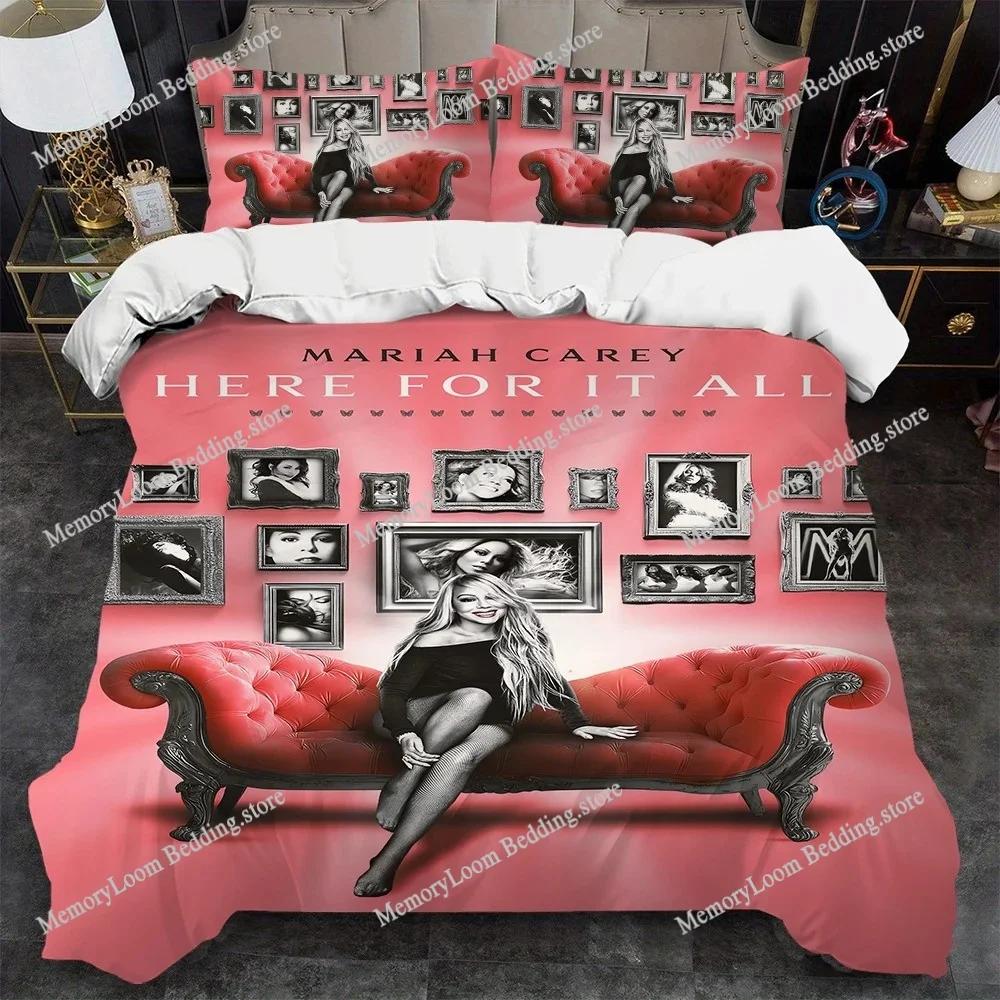 Sängerin Mariah Carey Hier für alles Bettwäsche-Set Stil Bettwäsche Weiche Waschbaumwolle Bett Studentenwohnheim Geschenk Heimtextilien