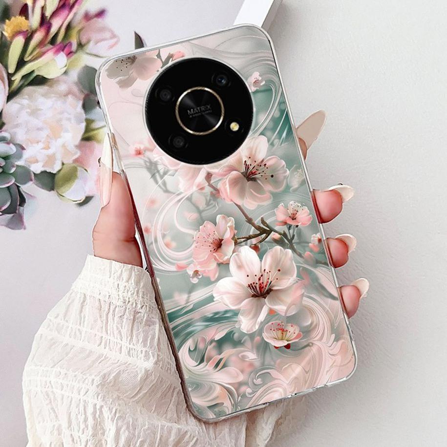 Silicone Case For Honor Magic 4 5 6 Lite Cover Popular Flower Butterfly Soft Slim TPU Back Cover For Honor Magic6 Lite Protector