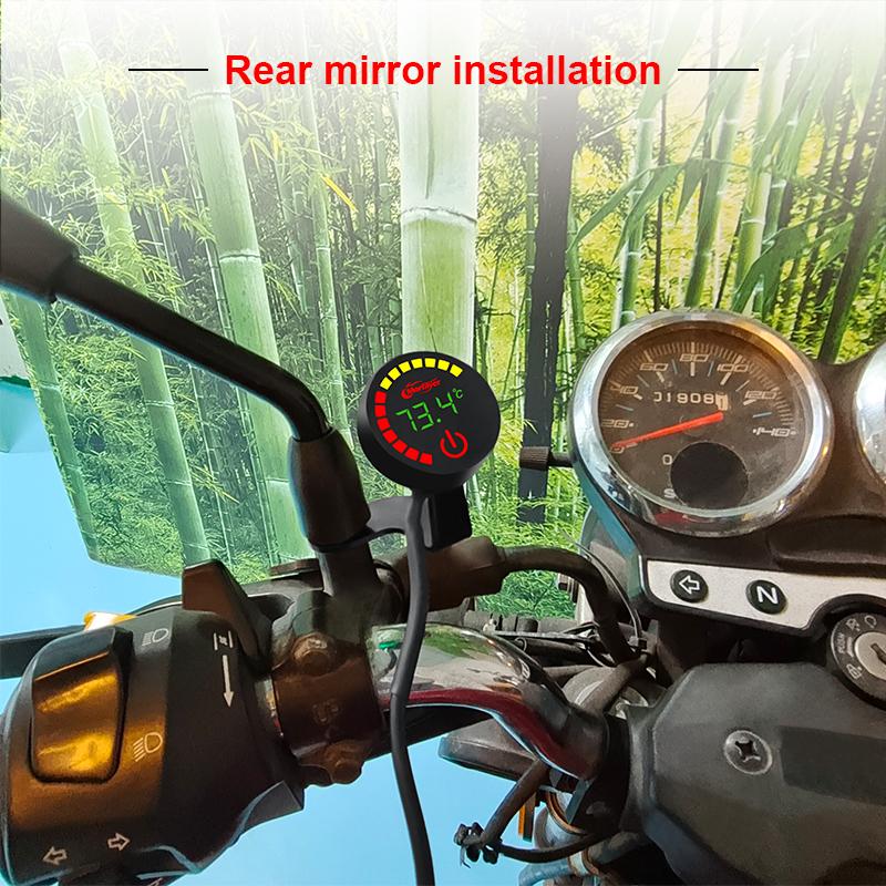 Motorcykel Vattentemperatur Mini Mätare För XMAX250 300 NMAX CB 400 CB500X termometer Spänningsmätare Dubbel display