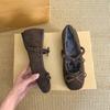 inner height-increasing bow fleece warm gray Mary Jane cotton shoes outer thick-soled fluffy shoes