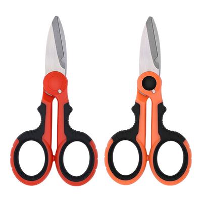 Small Stainless Steel Blade PP+TPR Comfort Handle Wire Cutter Household Electrician Scissors Multipurpose Hand Tools