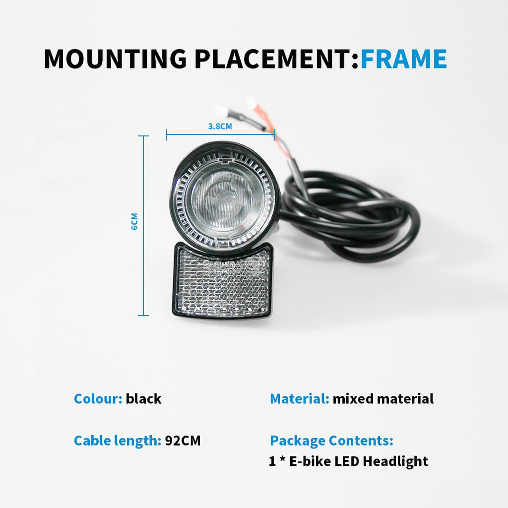 Bafang 6V LED Headlight for BBS01B BBS02B BBSHD Mid Drive Motor Kit, Waterproof Front Light for E-bike Electric Bicycle
