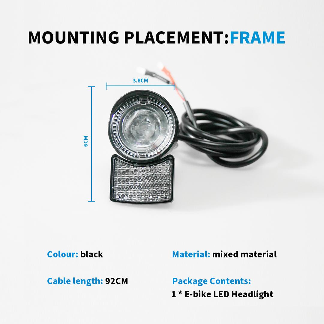 Bafang 6V LED Headlight for BBS01B BBS02B BBSHD Mid Drive Motor Kit, Waterproof Front Light for E-bike Electric Bicycle