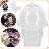 1-5PCS For Skull Panda Doll Transparent Protective Case Plastic Organizer Box Portable Protective Cover Case with Hook Strap