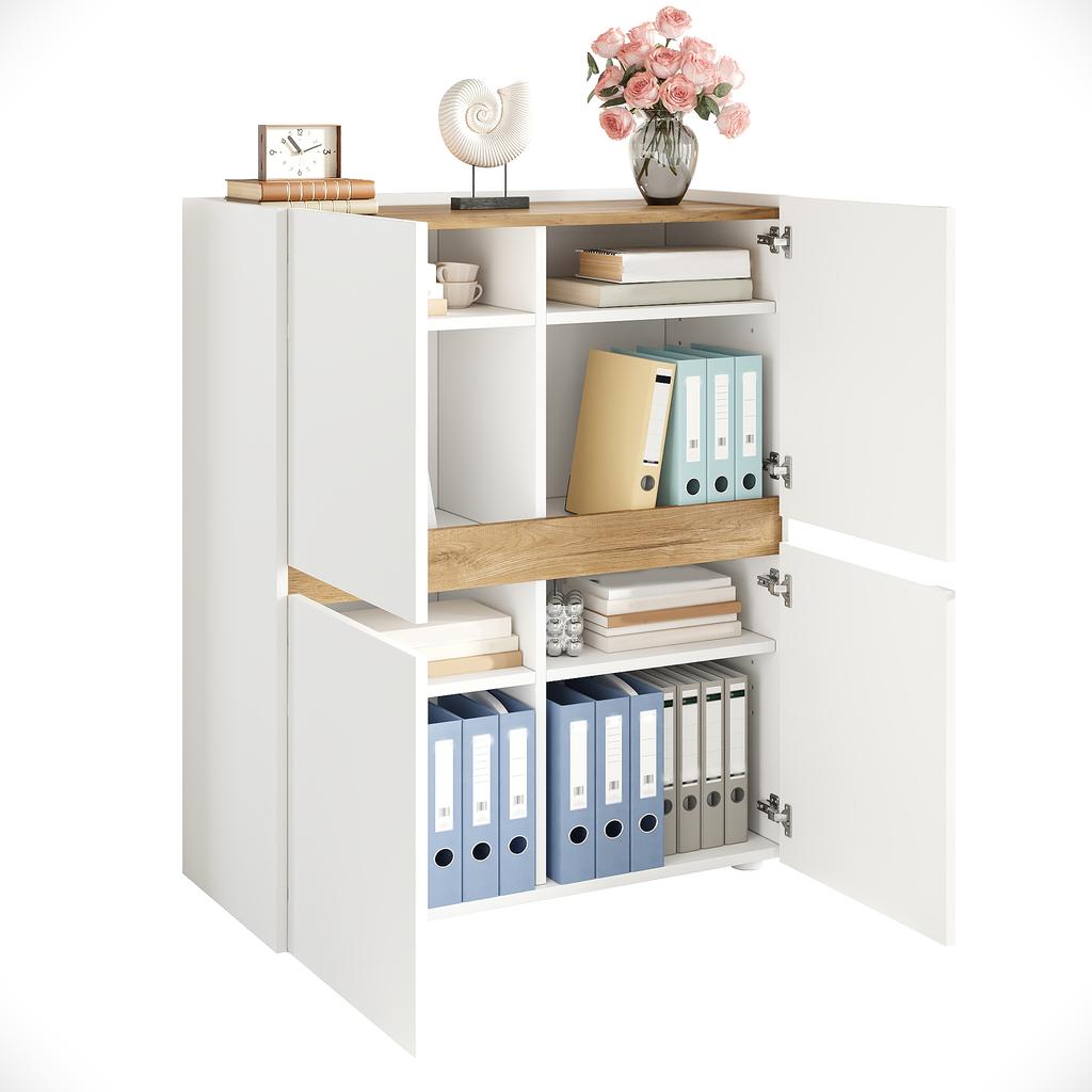 Highboard, Filing Cabinet, 90x40x110cm - Adjustable Shelves - Sideboard, Modern Cabinet, Chests of Drawers, Storage Cabinet, Tall Cabinet
