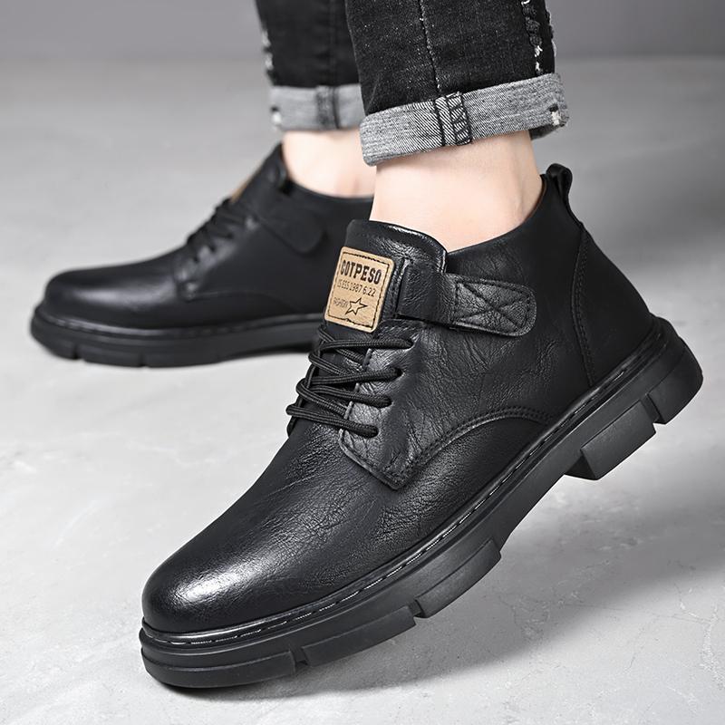 Autumn Retro Men Casual Ankle Boots Fashion Platform Shoes Business Chelsea Boots for Men Leisure Dating Party Men Leather Boots