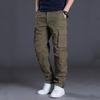 2025 Cotton Multi Flap Pockets Men's Straight Leg Cargo Pants Loose Casual Outdoor Pants Men's Work Pants for Hiking Tactical