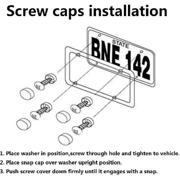 Indeed BUY License Plate Frames Black, 2 Pcs 4 Holes Car Licenses Plate Covers Stainless Steel Holders Frame For Plates With Screw Caps.