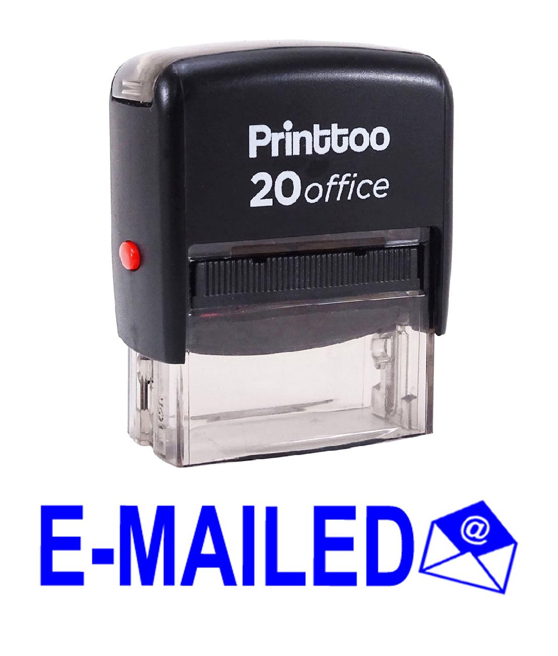 

Printtoo Rubber Stamp E-MAILED Self Inking Office Stationary Custom 14 mm x 38 mm (Approx) синій
