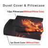 2/3Pcs Soft Comfortable Duvet Cover Duvet Cover Sets, Burning Phoenix Quilt Set, Black Background, Magic Bedding Set