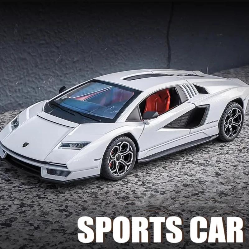 1/24 Lambos Countach LPI800-4 Supercar Alloy Model Diecast Sound Super Racing Lifting Tail Hot Car Wheel Gifts