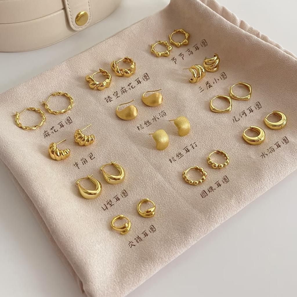 Golden Circle Earrings for Women 2025 New Ear Buckles, Light Luxury, High-end Sensory Ring Earrings, No Need To Pick Earrings When Sleeping