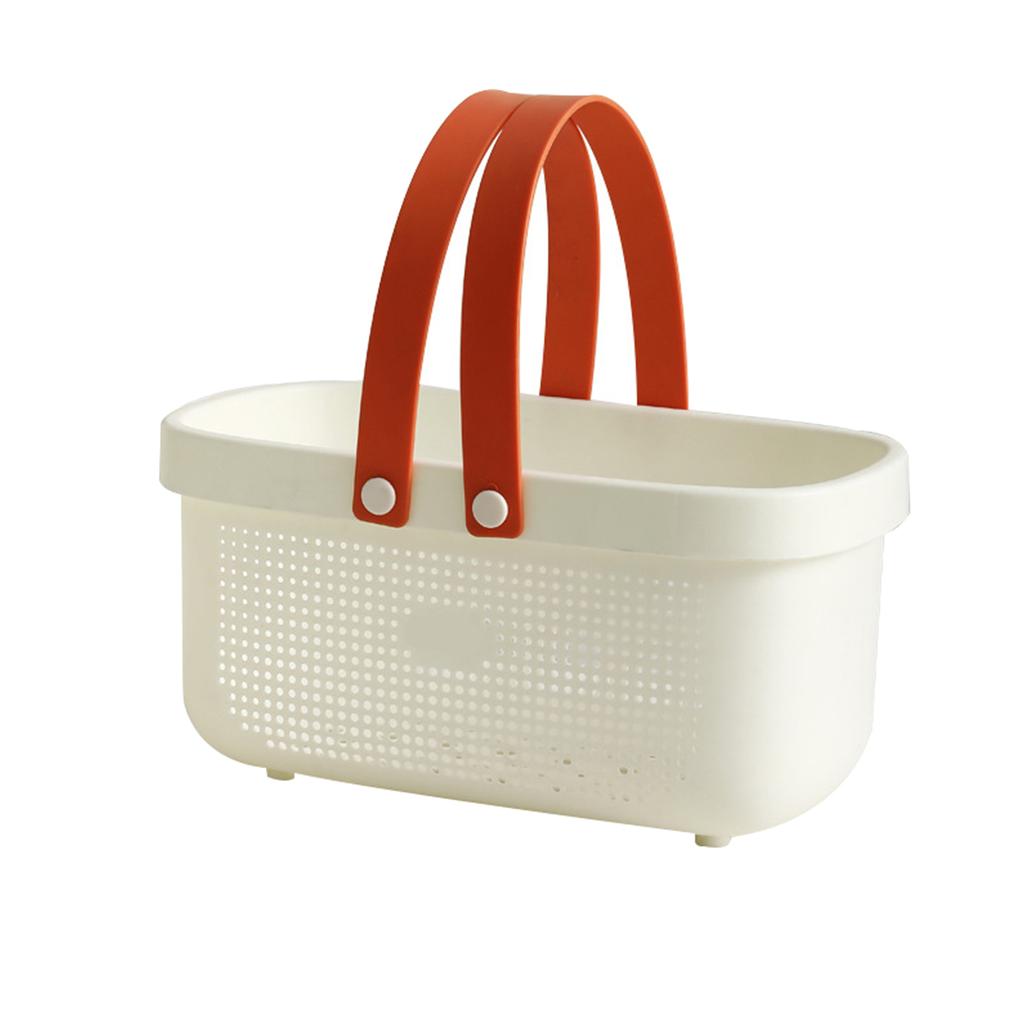 Plastový úložný koš do sprchy s rukojetí, velkokapacitní odtokový organizér na toaletní potřeby