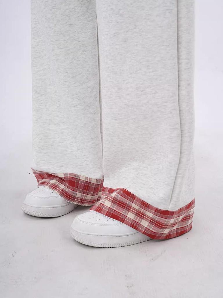 Women's Sporty Retro Wide-Leg Sweatpants, Cuffed, 2025 Design – Loose Fit for Autumn/Winter Casual Wear