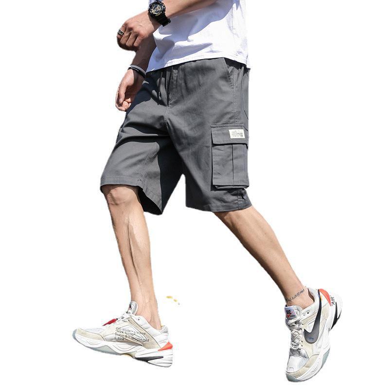 Herren Armygrüne Locker Sitzende Arbeitsshorts, Übergröße
