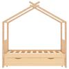 Kids  Bed with Drawer Solid Pine Wood 80 X 160 Cm
