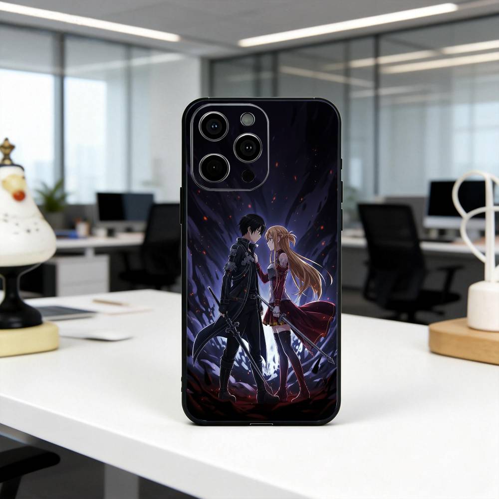 S-Sword Art O-Online-sao ANIME Phone Case For iPhone 17, 16,15,14,13,12,11 Plus,Pro Max, Others Soft Black Cover