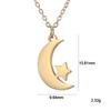 Stainless Steel Crescent Moon Star Pendant Necklace Ladies Birthday Party Jewelry Gift Cute Fashion Accessory