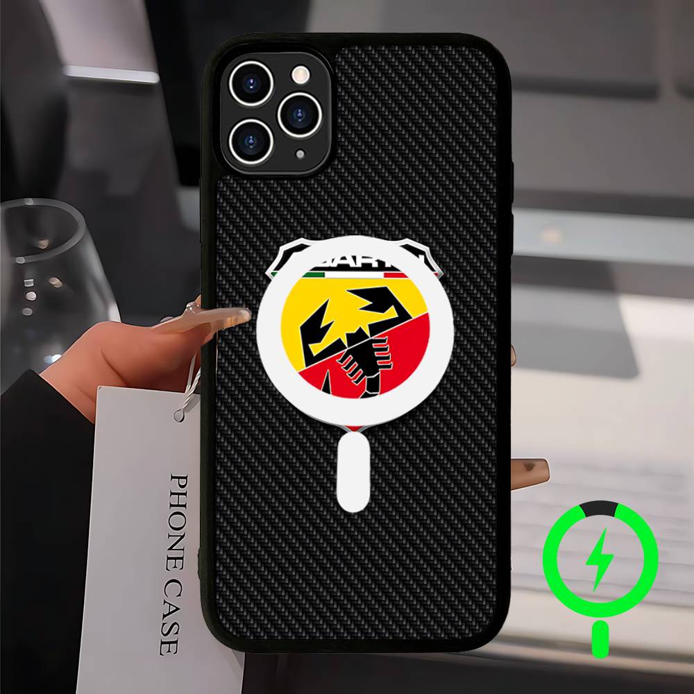 Bath Mats A-AbarthS-S Black For Magsafe Magnetic Phone Case For IPhone 16 15 17 Pro Max 11 12 13 14 Plus Cover