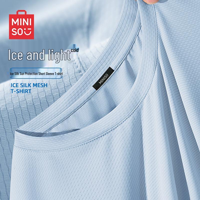 MINISO Men s UPF50+ Sun Protection Quick-Dry Short Sleeve T-Shirt L