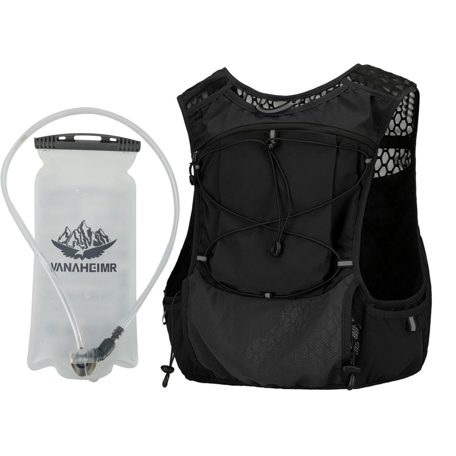 

Жилет для питья, дышащий рюкзак для питья, большой емкости, рюкзак для бега с 2 л воды Backpack and Water Bladder чёрный