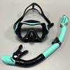 Adult Snorkeling Mask Dry Snorkel Set Pool Sea Diving With Anti-Fog Tempered Glass Silicone Frame