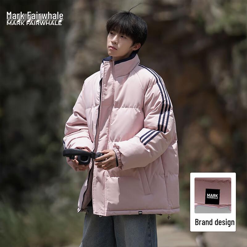 Mark Fairwhale Unisex Side Stripe Stand Collar Puffer Jacket