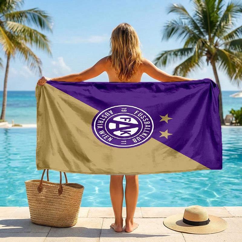 Austria Wien FC stampa Asciugamano da Spiaggia Quick Dry Microfibra Assorbente Portatile da Viaggio Asciugamano da Nuoto