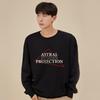 ASTRAL PROJECTION Triangle Logo Lettering Loose Fit Sweatshirt_Black