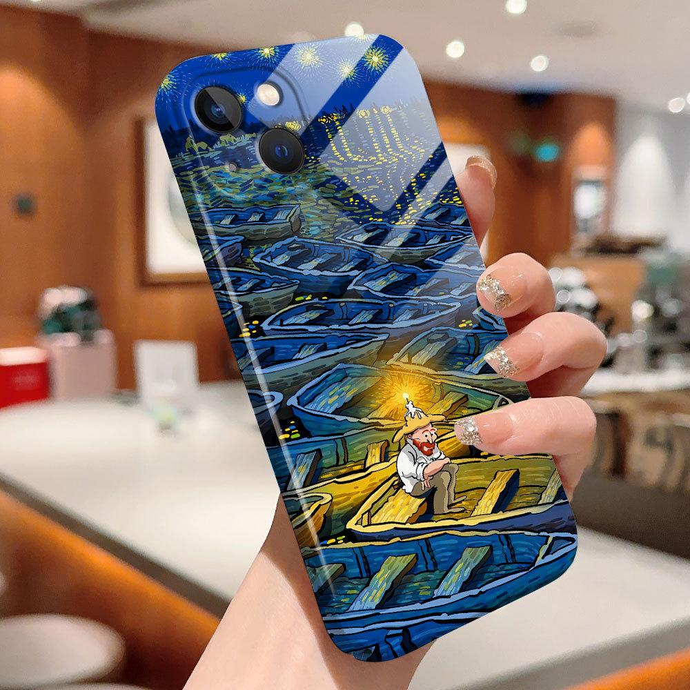 Ölgemälde Handyhülle für Samsung Galaxy S20 FE 5G A52 iPhone 11 15 Xiaomi Redmi VIVO OPPO Realme Huawei Infinix stoßfeste Ultra Slim Hard Cover