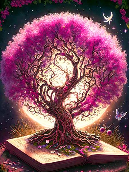 5D Diy Diamond Painting Fantasy Tree Embroidery Mosaic Book Landscape Square Round Home Decor