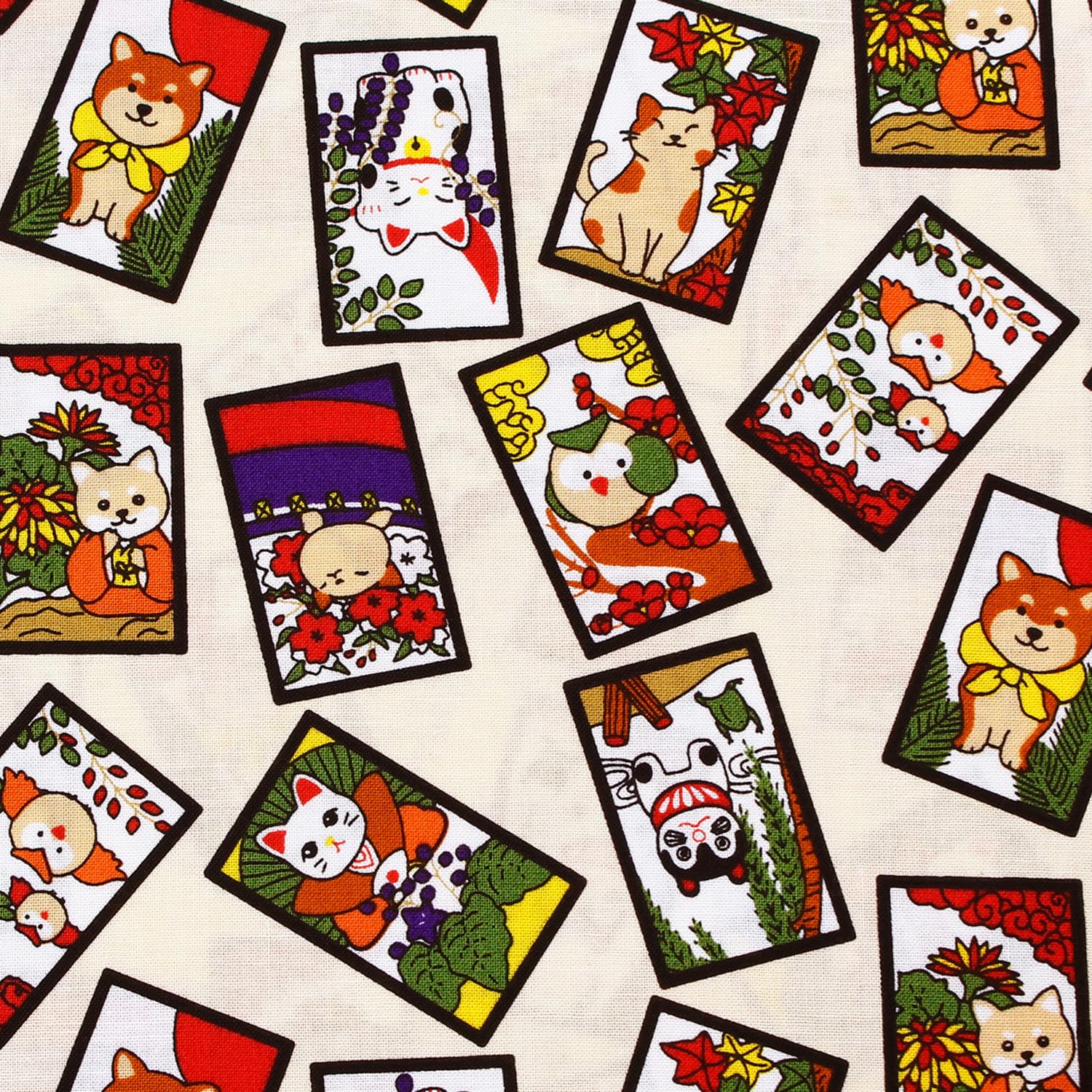 

Nippon Chuko Sheeting Hanafuda Playing inches Wide x 1 meter Japanese-Style (Japanese Card) Pattern, Off-White, Approx. 42.2 Cut, AS5030-13A-1M