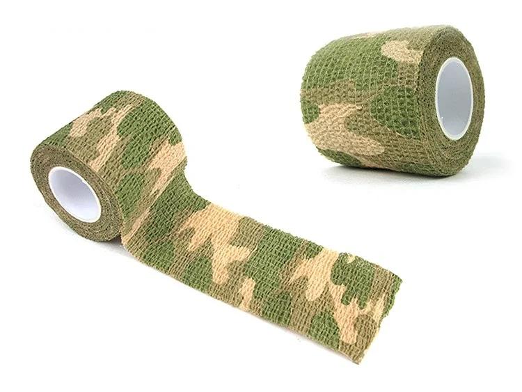 Self-Adhesive Protective Tape Wrap Tactical Camo Multi-Functional Non-Woven Fabric Stealth Tape Stretch Bandage Outdoor Hunting