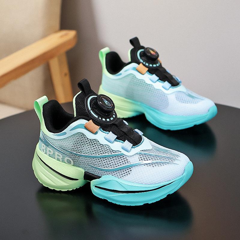 Boys shoes single net 2025 new summer breathable children's running sports basketball shoes shock absorption training mesh shoes